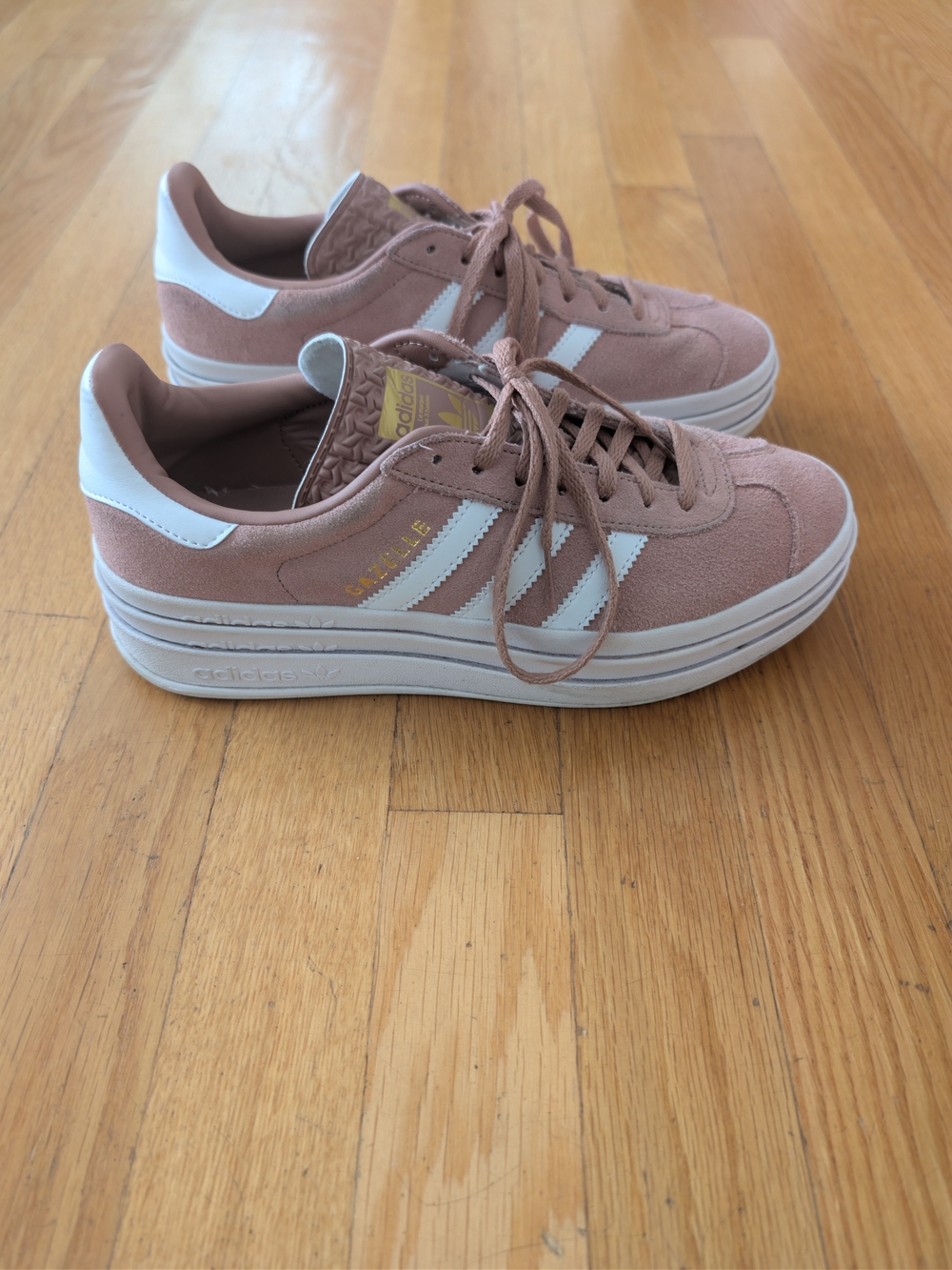 Adidas Gazelle Platform Suede Sneakers in Dusty Pink
